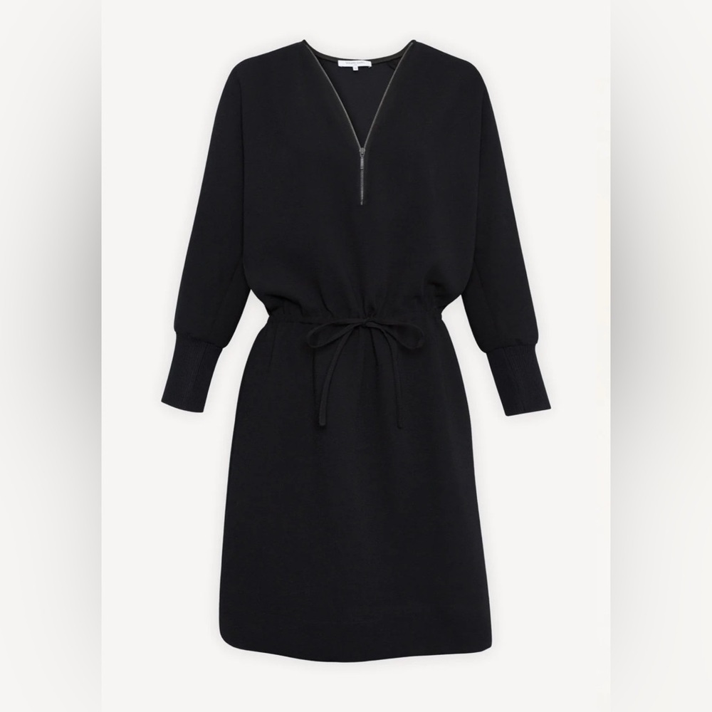Gerard Darel Black Knit Zip-Front Midi Dress – FR 38 / US 6